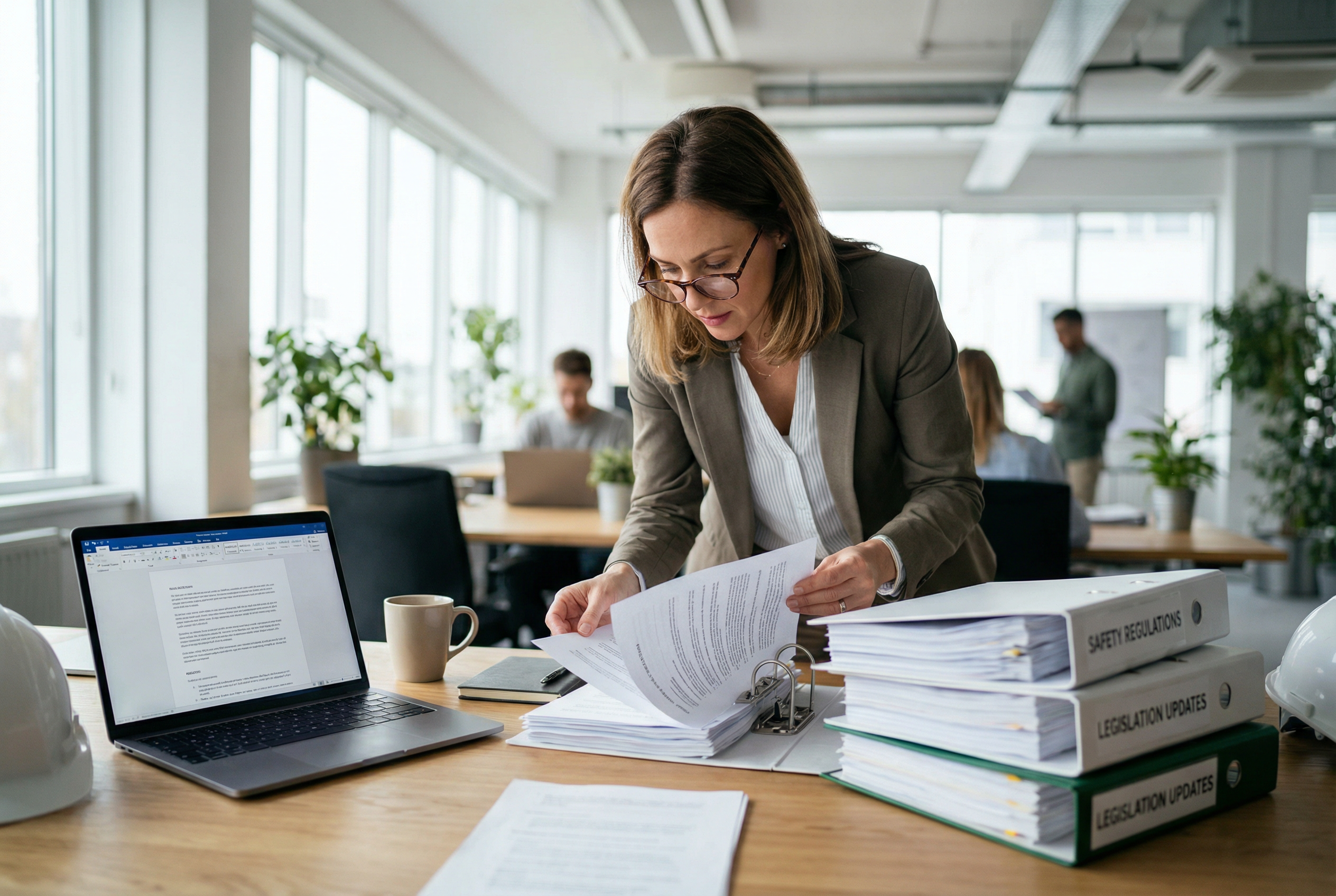 HR professional reviewing trainer qualifications